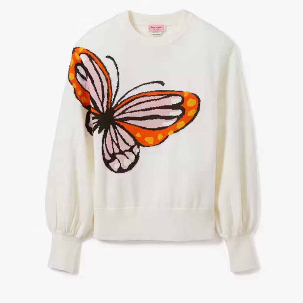 Kate Spade butterfly intarsia sweater